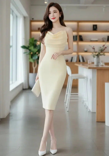 Vestido Ajustado Elegante Oficina Cóctel Pequeño Hq 22