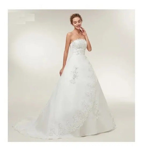 Vestido De Novia Marfil Ivory Princesa Corset Nf 01