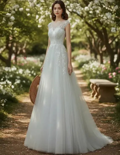 Vestido De Novia Floral Lentejuelas Nf 08
