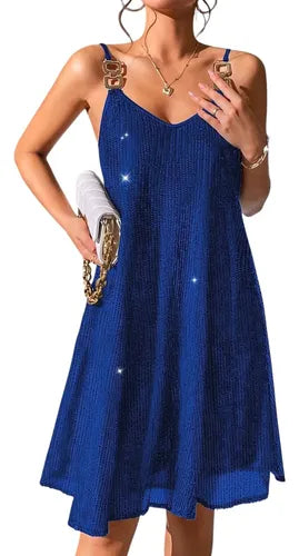 Vestido Fiesta Hombros Descubiertos Lentejuelas Vl 70