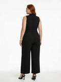 Mono negro sin mangas talla grande para fiesta