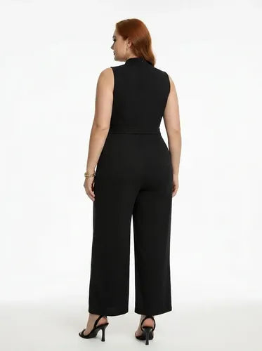 Mono negro sin mangas talla grande para fiesta