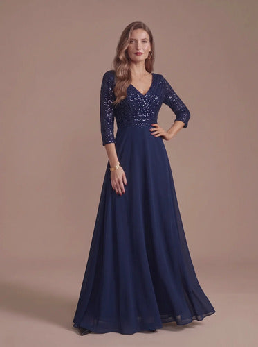 Vestido evasé largo al tobillo de gasa