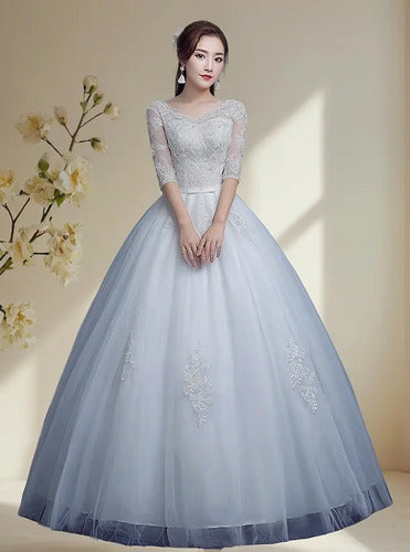 Vestido Novia Marfil Princesa Corset Delpilar Nf 06