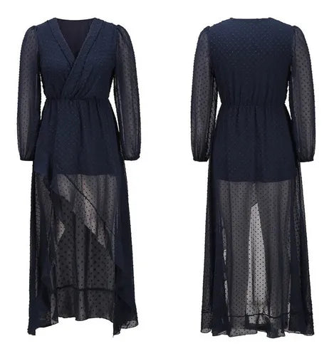 Vestido Fiesta Graduación Transparencia Sin Cinturón Va 464