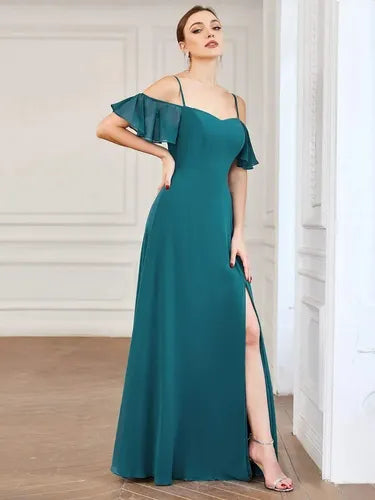 Vestido Fiesta Largo Graduación Hombros Descubierto Ep 198