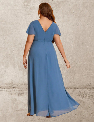 Vestido Fiesta Largo Matrimonio Talla Grande Ep 431