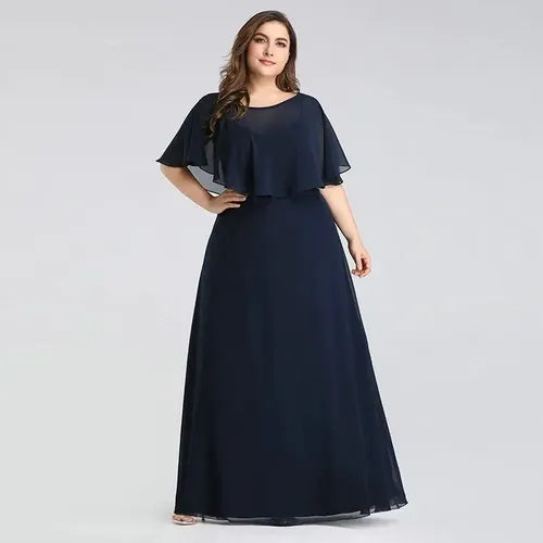 Vestido Fiesta Matrimonio Talla Grande Ep 128 Azul Oscuro 18