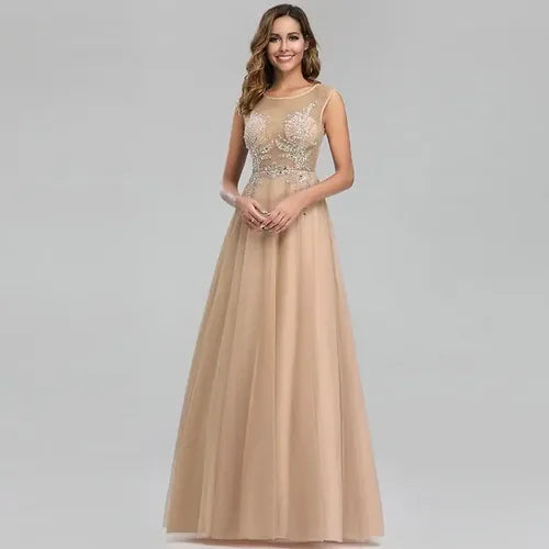 Vestido Fiesta Graduación Largo Transparencia Ep 177