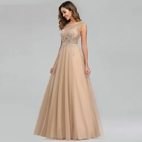 Vestido Fiesta Graduación Largo Transparencia Ep 177