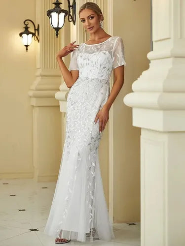 Vestido De Novia Lentejuela Sirena Delpilar Ne 131 Blanco 8