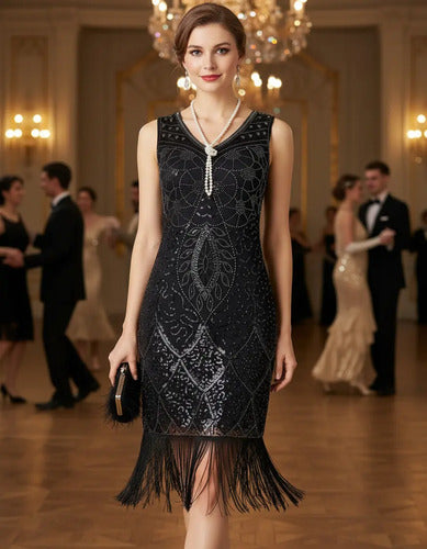 Vestido De Baile Retro Gatsby, Años 20 Charleston  Va 617