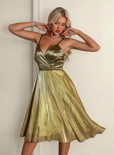 Vestido Mujer Fiesta Línea A Sin Mangas Va 611