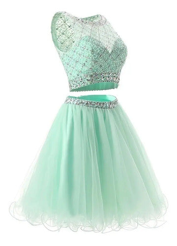 Vestidos Fiesta Crop Top Falda Graduación  Ep 301