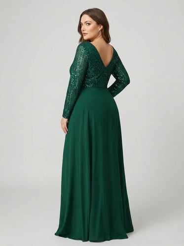 Vestido evasé largo al tobillo talla grande