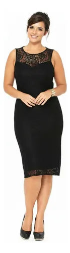 Vestido Negro De Encajes Vg 05