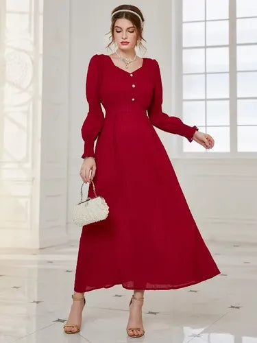 Vestido Escote Corazón Con Mangas  Va 515