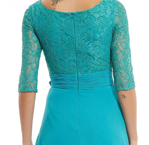 Vestido Fiesta Largo Mangas Ep 232 Negro 10