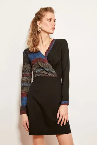Vestido Negro Manga Larga Td 26 Negro 38
