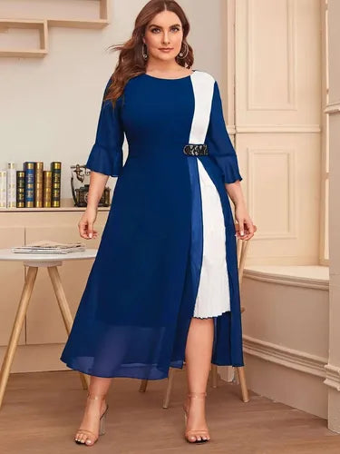 Vestido Mujer Fiesta Gasa Talla Grande Vg 90
