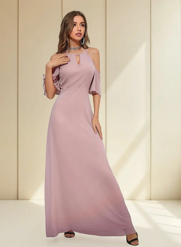Vestido Fiesta Largo Matrimonio Graduación Gala Ep 420 Rosa M