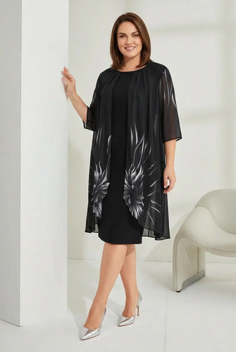 Vestido evasé midi talla grande