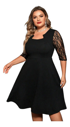 Vestido Talla Grande Acampanado Vg 155