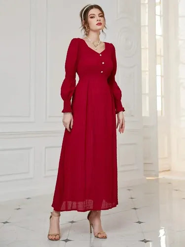 Vestido Escote Corazón Con Mangas  Va 515