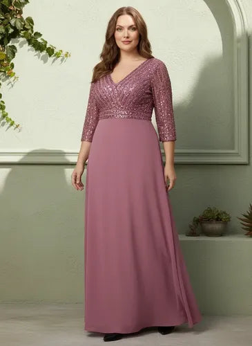 Vestido evasé largo al tobillo talla grande