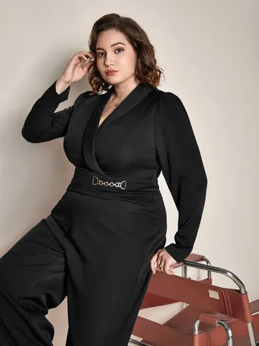 Entero Palazzo Jumpsuit Pierna Ancha Talla Grande Vg 200