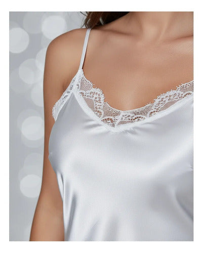 Camisón Satín Lencería Pijama Babydolls  Pj 08