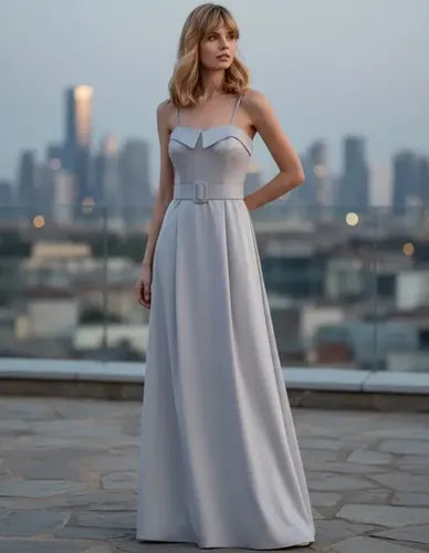 Vestido De Fiesta Largo Graduación Con Cinturón Td 30