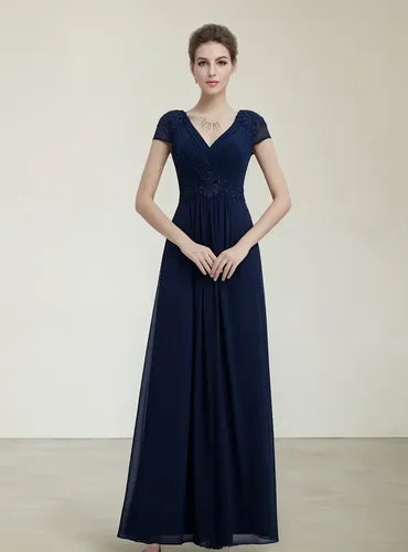 Vestido Fiesta Largo Gasa Graduación Matrimonio Ep 82 Azul Oscuro 6