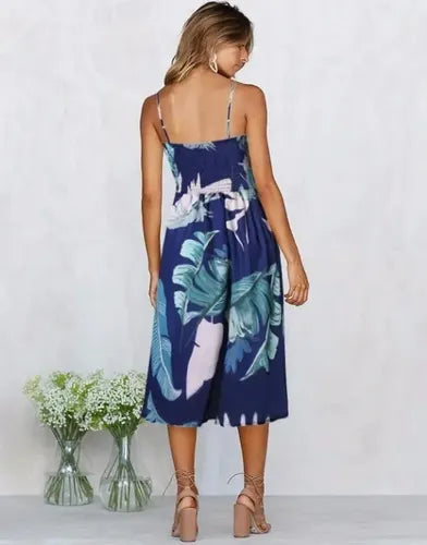 Vestido Bohemia Estampado Floral  Sexy Bolsillos Vd 84