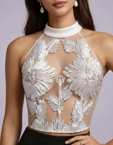 Top Blusa Mujer Fiesta Transparente Bb 59