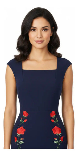 Vestido Negro Azul Bodycon Fiesta   Va 267 Azul L