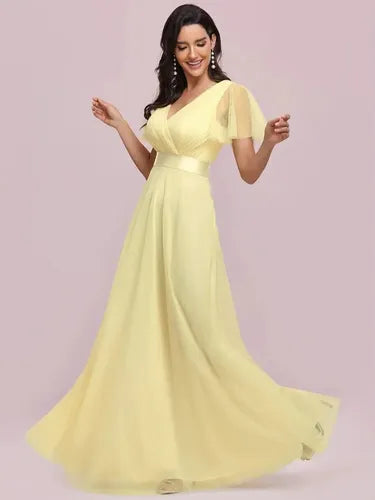 Vestido Tul Fiesta Largo Matrimonio Corte Imperio