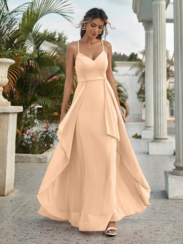 Vestido Fiesta Largo Dama De Honor Graduación Ep 434
