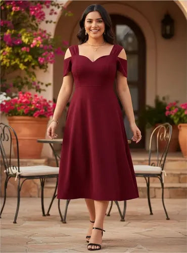 Vestido Mujer Talla Grande Acampanado Vg 158