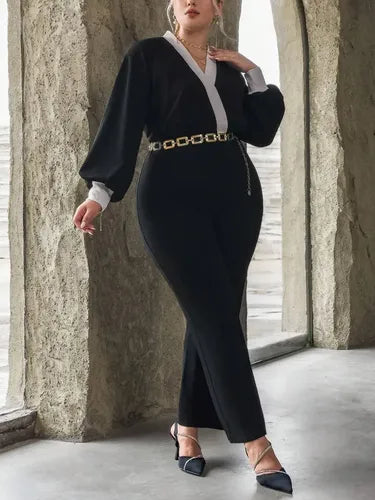 Entero Jumpsuit Enterito Mono Fiesta  Talla Grande Vg 216 Negro L