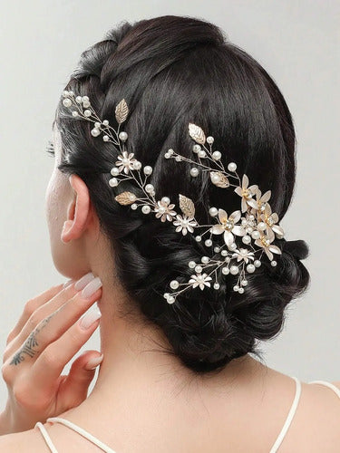 Pinche Traba Horquilla Novia Peine Tiara Hn 12 Dorado