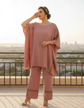 Conjunto Pantalones Blusón De Manga Murciélago Entero Vg 207 Rosa L