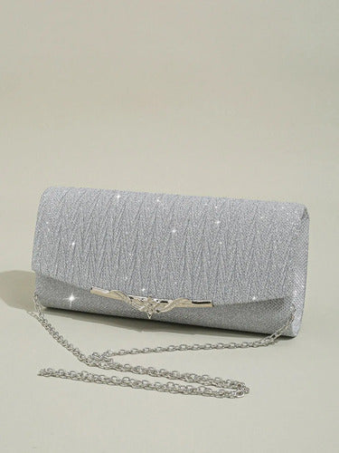 Cartera Clutch Brillosa Delpilar Ct 13 Mujer Noche