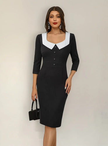 Vestido Ajustado Oficina Cóctel Bodycon Va 591