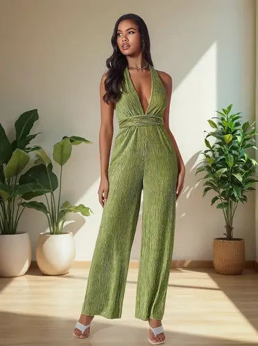 Entero Jumpsuit Mono Halter Escote Espalda Fiesta  El 149