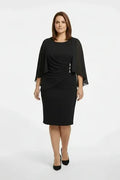 Vestido midi manga capa talla grande