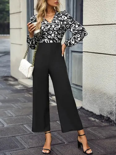 Entero Jumpsuit Mono Negro Estampado Fiesta  El 158 Negro S