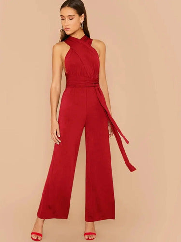 Entero Jumpsuit Mono Negro Fiesta Multi Manera Uso El 53