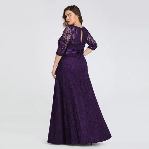 Vestido Fiesta Morado Manga Larga  Ep 119