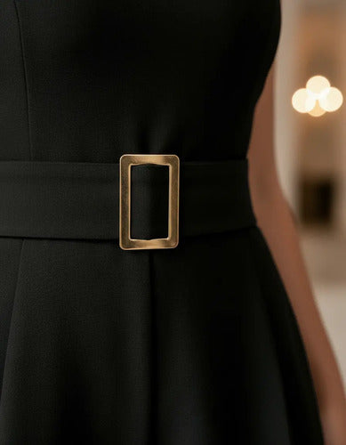 Mono de fiesta negro sin mangas, largo y elegante